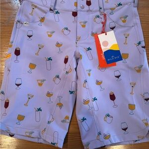 Purple Bermuda Shorts with Relaxed Fit